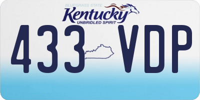 KY license plate 433VDP