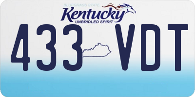 KY license plate 433VDT