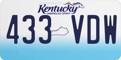 KY license plate 433VDW