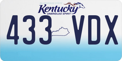KY license plate 433VDX