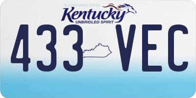 KY license plate 433VEC