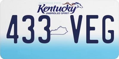 KY license plate 433VEG