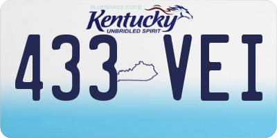 KY license plate 433VEI