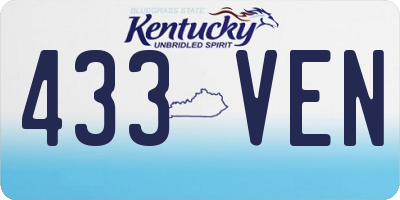KY license plate 433VEN