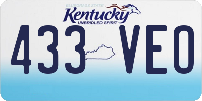 KY license plate 433VEO