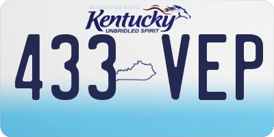 KY license plate 433VEP