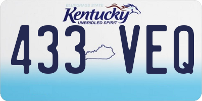 KY license plate 433VEQ
