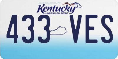KY license plate 433VES