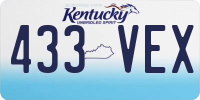 KY license plate 433VEX