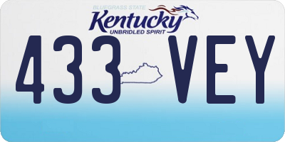KY license plate 433VEY