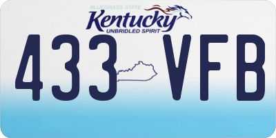 KY license plate 433VFB