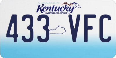 KY license plate 433VFC