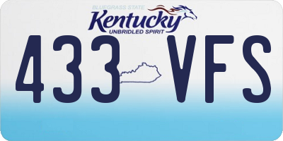 KY license plate 433VFS