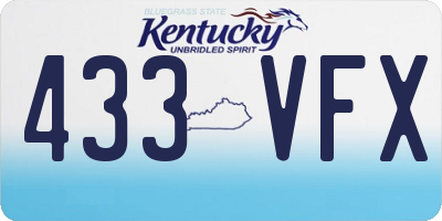 KY license plate 433VFX