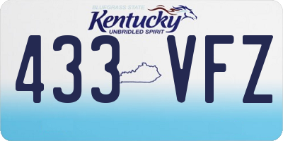 KY license plate 433VFZ