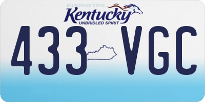 KY license plate 433VGC