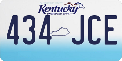 KY license plate 434JCE
