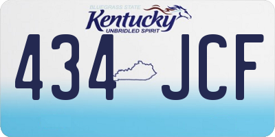 KY license plate 434JCF