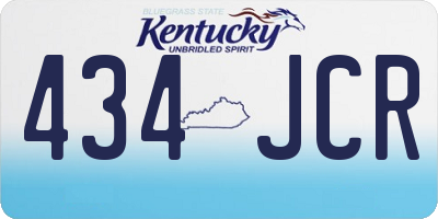 KY license plate 434JCR