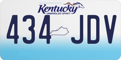 KY license plate 434JDV