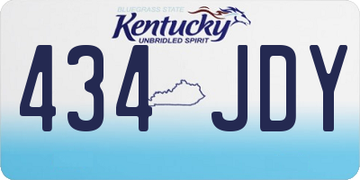 KY license plate 434JDY