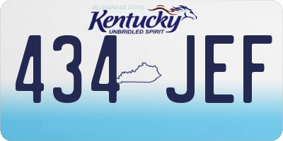KY license plate 434JEF