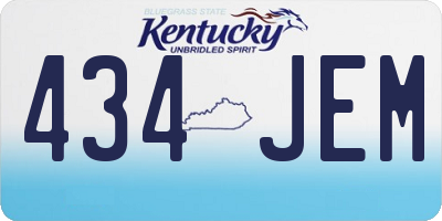 KY license plate 434JEM