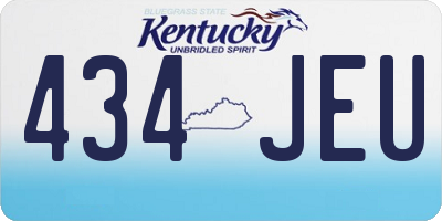 KY license plate 434JEU