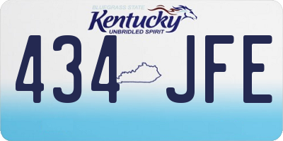 KY license plate 434JFE