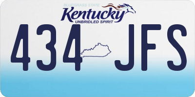 KY license plate 434JFS