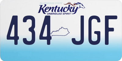 KY license plate 434JGF