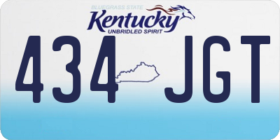 KY license plate 434JGT