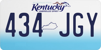 KY license plate 434JGY