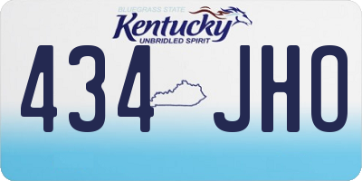 KY license plate 434JHO