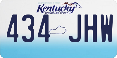 KY license plate 434JHW