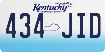 KY license plate 434JID