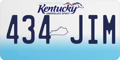 KY license plate 434JIM