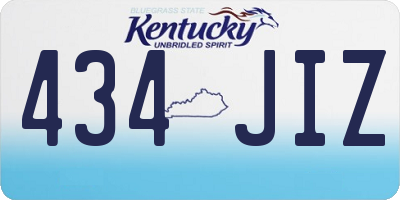 KY license plate 434JIZ