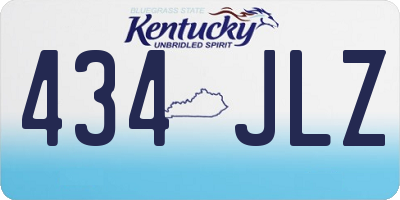 KY license plate 434JLZ