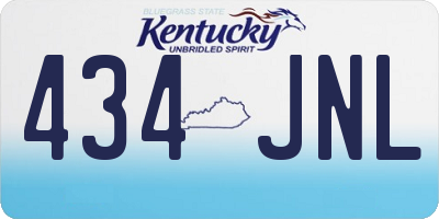 KY license plate 434JNL
