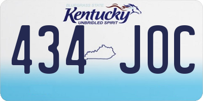 KY license plate 434JOC