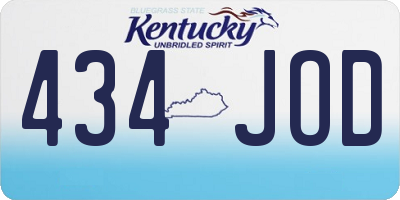 KY license plate 434JOD