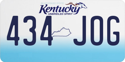 KY license plate 434JOG