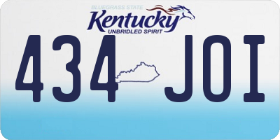 KY license plate 434JOI