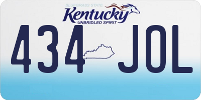 KY license plate 434JOL