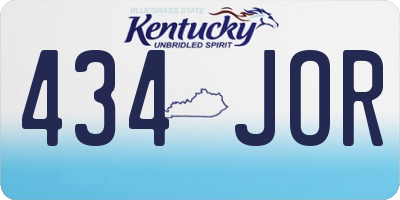KY license plate 434JOR