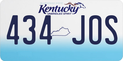 KY license plate 434JOS