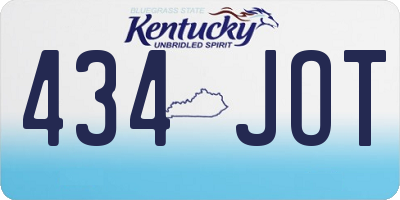 KY license plate 434JOT