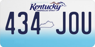 KY license plate 434JOU