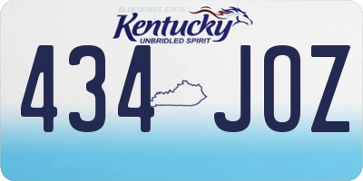 KY license plate 434JOZ